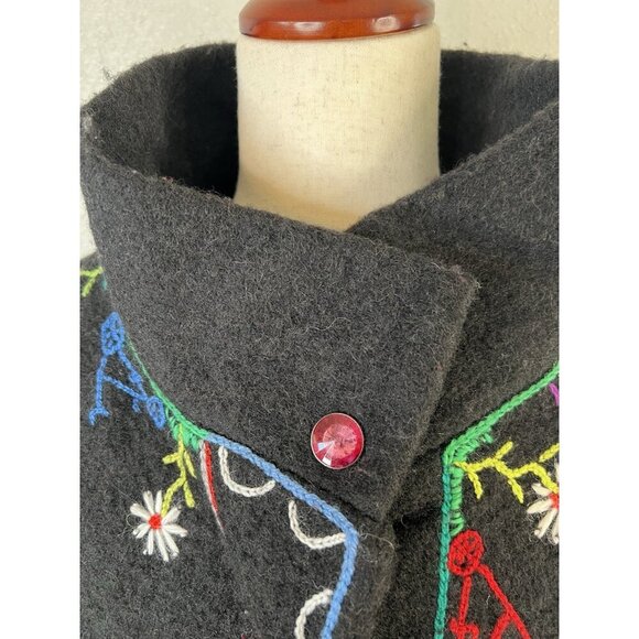 Mumami Coat 2X Boho Embroidered Artistic Amsterdam Windmill Wearable Art To Wear - Picture 8 of 16